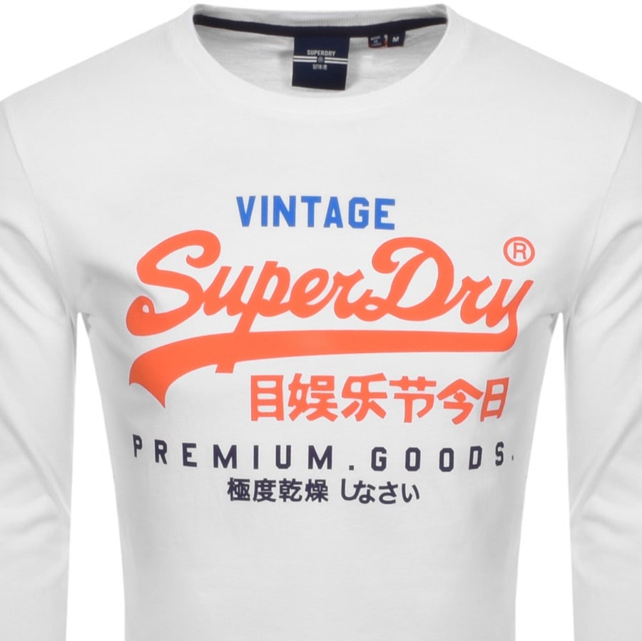 Alternative Image for ProductSuperdry Vintage Long Sleeve Logo T Shirt White2